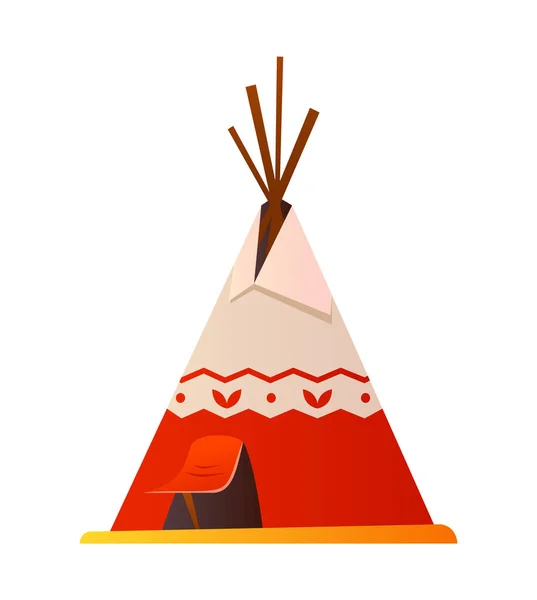 Indian wigwam - flat design style object on white background — Stock Vector