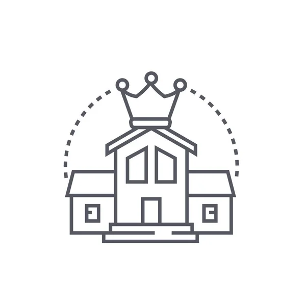 Dom z koroną - nowoczesna ikona w stylu black line — Wektor stockowy