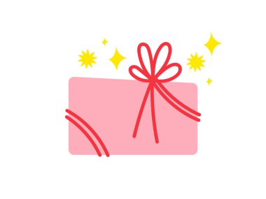 Hediye kutusu. El çizimi çizimi.