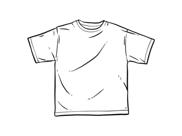 Shirt Sfondo Bianco Illustrazioni Disegno Vettoriale Stile Disegnato Mano — Vettoriale Stock