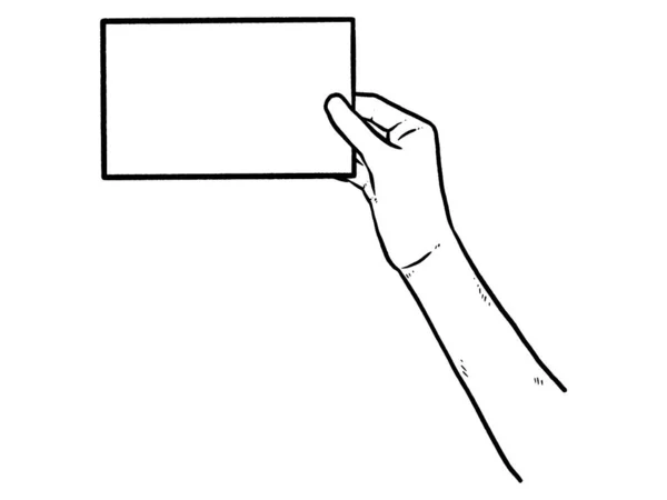 Mão Está Segurando Uma Folha Branco Ícone Papel Ilustração Vetorial — Vetor de Stock