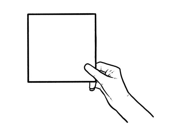 Χέρι Κρατά Ένα Κενό Φύλλο Του Εικονιδίου Χαρτί Εικονογράφηση Διάνυσμα — Διανυσματικό Αρχείο