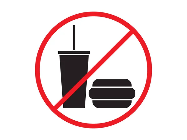 Жодного Дозволеного Їжі Символу Ізольованого Білому Тлі Знак Заборони — стоковий вектор
