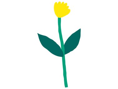 Soyut modern trend vektör illüstrasyonu. El çizimi şekilleri, karalama çiçekleri ve bitkiler, tasarım elementleri. Posterler, instagram yazıları ve çıkartmalar için mükemmel..