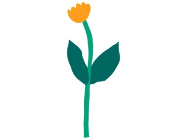 Soyut modern trend vektör illüstrasyonu. El çizimi şekilleri, karalama çiçekleri ve bitkiler, tasarım elementleri. Posterler, instagram yazıları ve çıkartmalar için mükemmel..