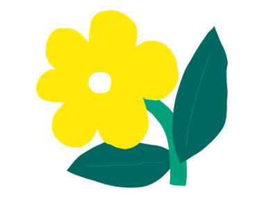 Soyut modern trend vektör illüstrasyonu. El çizimi şekilleri, karalama çiçekleri ve bitkiler, tasarım elementleri. Posterler, instagram yazıları ve çıkartmalar için mükemmel..