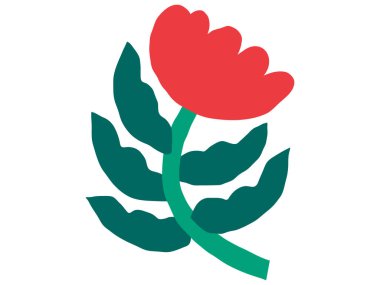 Soyut modern trend vektör illüstrasyonu. El çizimi şekilleri, karalama çiçekleri ve bitkiler, tasarım elementleri. Posterler, instagram yazıları ve çıkartmalar için mükemmel..