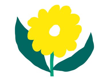 Soyut modern trend vektör illüstrasyonu. El çizimi şekilleri, karalama çiçekleri ve bitkiler, tasarım elementleri. Posterler, instagram yazıları ve çıkartmalar için mükemmel..