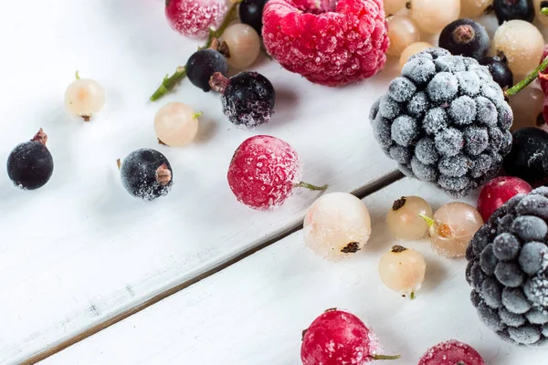 Frozen Berries Black Currant Red Currant Blackberry Blueberry White Currant — Stock Photo, Image