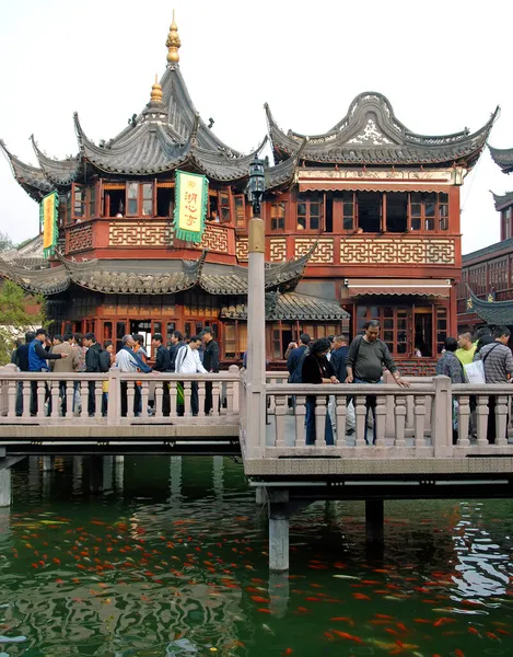 Staré Město Šanghaj Čína Huxinting Teahouse Starém Městě Šanghaj Lidé — Stock fotografie