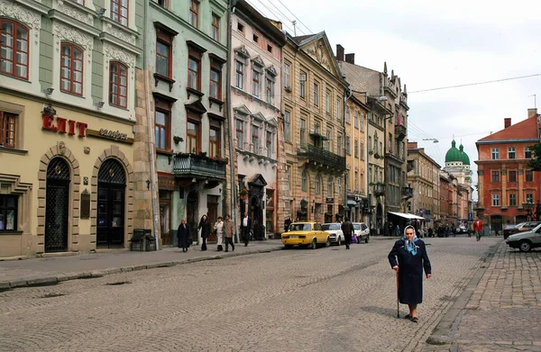 Rynok Square Lviv Ukraine Buildings Rynok Square Central Part Lviv — Zdjęcie stockowe