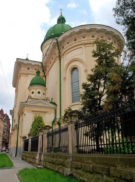 Church Transfiguration Lviv Ukraine View North Side Church Lesi Ukrainy — стоковое фото