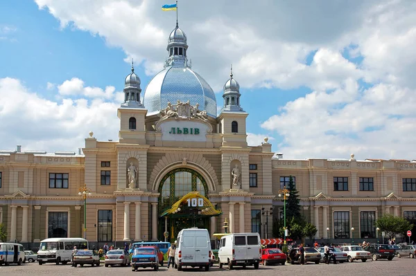 Lviv Ukraine Lviv Holovnyi Railway Station Dvirtseva Square Lviv Station — Photo