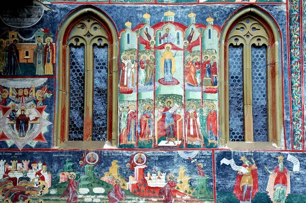 Klasztor Sucevitsa Okręg Suceava Mołdawia Rumunia Jeden Słynnych Malowanych Kościołów — Zdjęcie stockowe