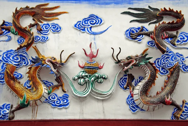 Fenghuang Hunan Province China Dragon Screen Fenghuang Showing Two Colorful — Fotografie, imagine de stoc