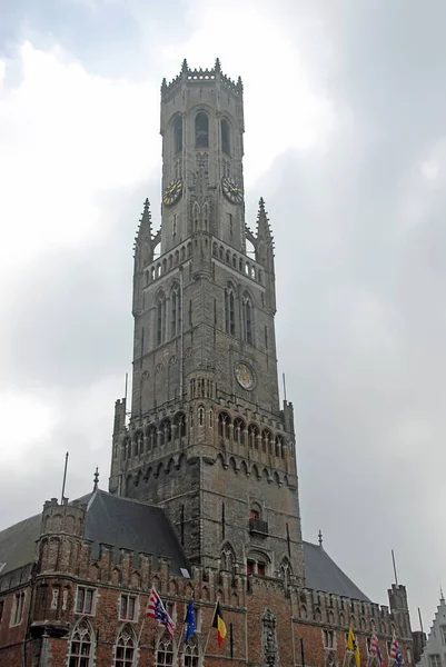 Brugge Bruges West Flanders Belgium Belfort Belfry Bruges Середньовічна Дзвіниця — стокове фото