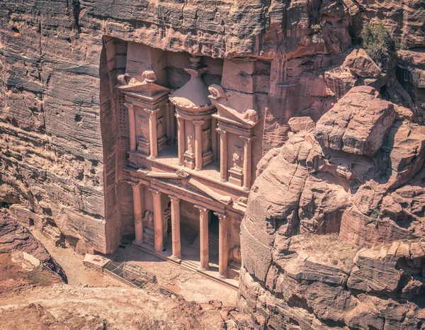 Khazneh Trésor Des Temples Les Élaborés Ancienne Ville Petra Jordanie — Photo