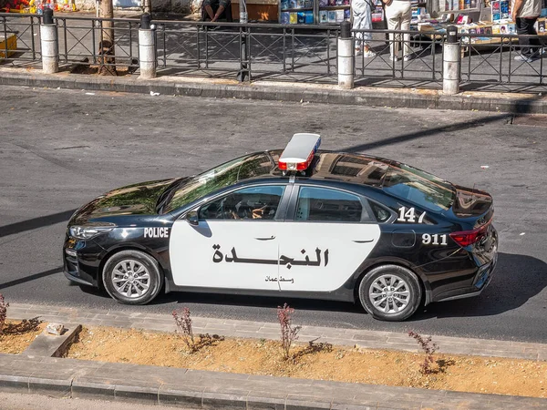 Amman Jordan 2021 Jordanian Police Car Streets Amman — Stock Photo, Image