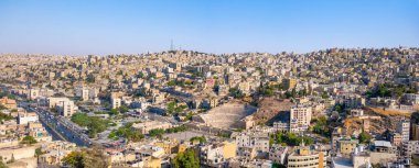 Ürdün, Amman şehrinin havadan panoramik görüntüsü.