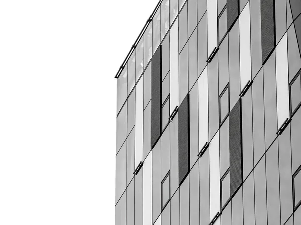 Černobílý Detail Moderní Kancelářskou Budovou Abstraktní Fotografie — Stock fotografie