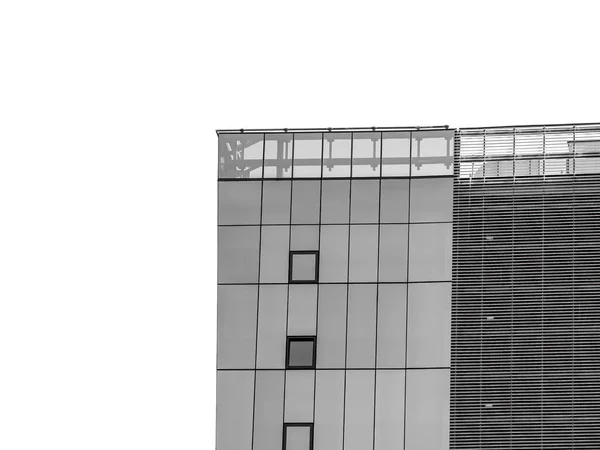 Dettaglio Bianco Nero Con Moderno Edificio Uffici Fotografia Astratta — Foto Stock