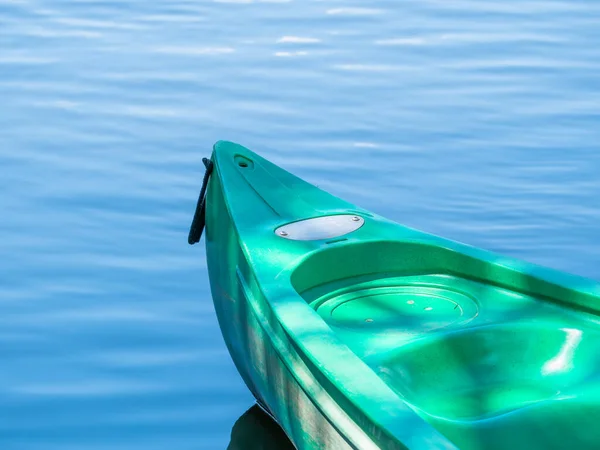 Close Detail Front Side Greensit Top Kayak Boat Water — Stock Photo, Image