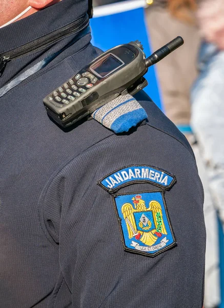 Símbolo Fuerza Nacional Gendarmería Rumanía Manga Del Uniforme — Foto de Stock