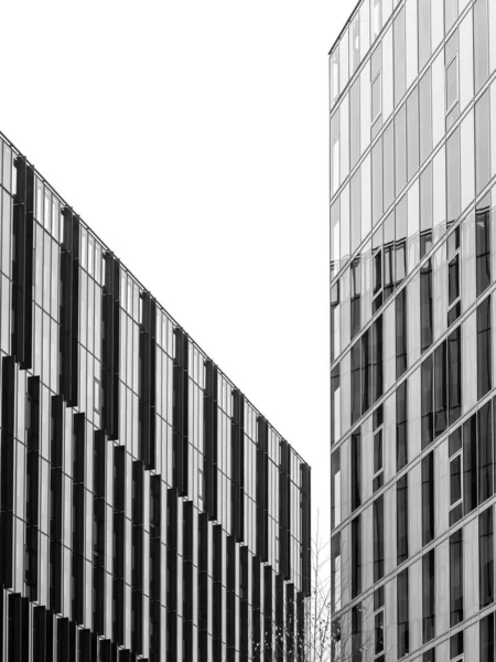 Černobílý Detail Moderní Kancelářskou Budovou Abstraktní Fotografie — Stock fotografie