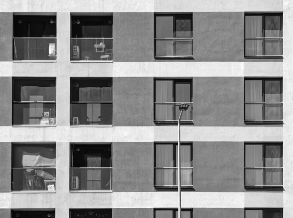 Закріпіть Деталі Новим Житловим Будинком Бухаресті Румунія Абстрактна Чорно Біла — стокове фото