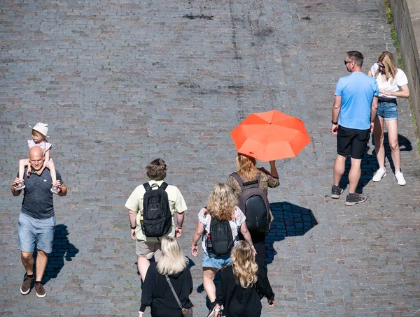 Prague, Czech Republic - June 2022: View with Petrin Tower, a major tourist attraction in Prague