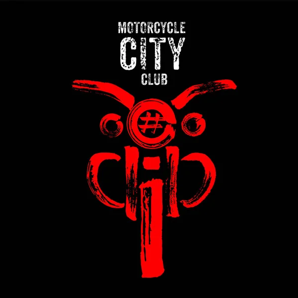 Motorbike Poster Design Elements Biker Club Racer Community Logo Label — 스톡 벡터