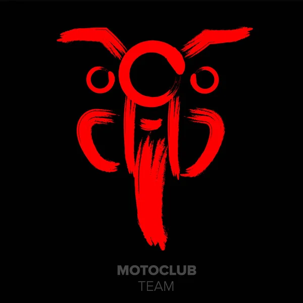 Motorbike Poster Design Elements Biker Club Racer Community Logo Label — Vetor de Stock