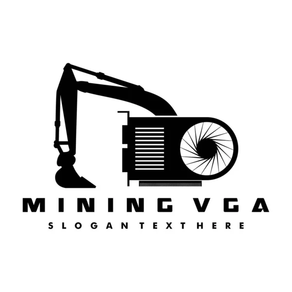 Vga Mineração Vga Vetor Design Logotipo —  Vetores de Stock