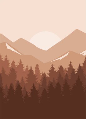 Peyzaj vektör sanatının çizimleri