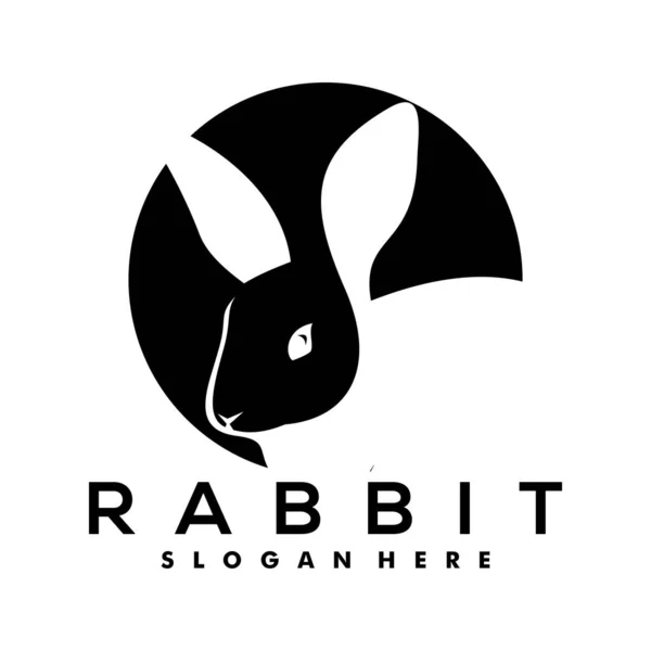 Vecteur Conception Logo Tête Rabbit — Image vectorielle