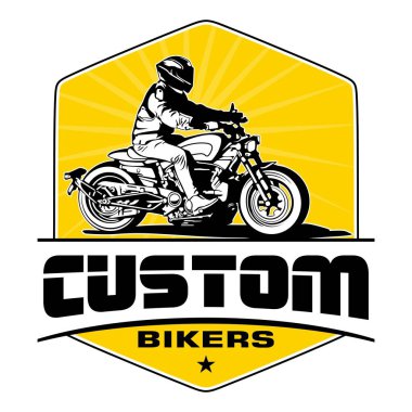 motosiklet logosu tasarımı vektör sanatı
