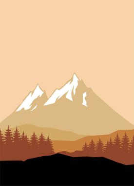 Peyzaj vektör sanatının çizimleri