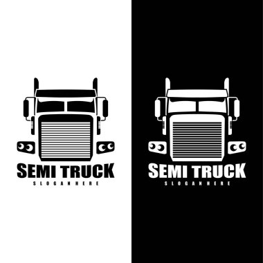 yarı kamyon logo tasarım vektörü