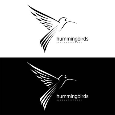 Sinekkuşu logo tasarımı ikon vektörü