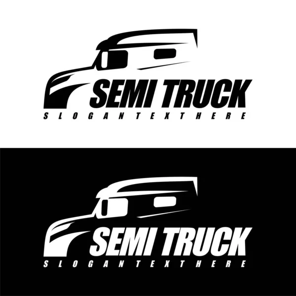 Semi Camion Logo Design Vecteur — Image vectorielle