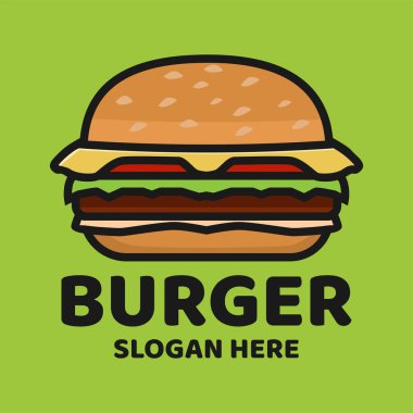  Hamburger logo tasarımı ikon vektörü