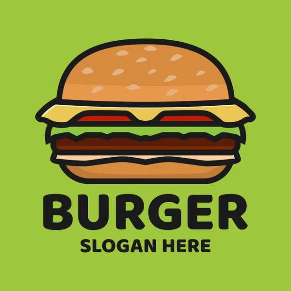 Burger Logo Design Icon Vector — Stock Vector