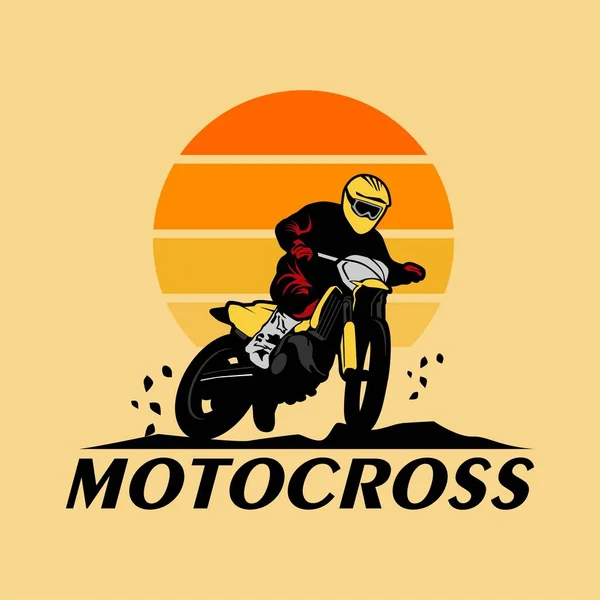 Motokros Kolo Sportovní Logo Design Vektor — Stockový vektor