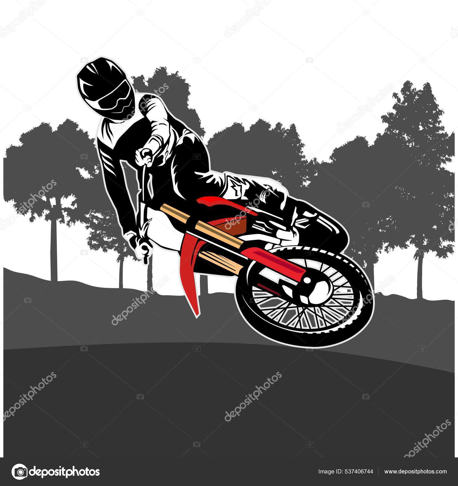 Design de logotipo de jogo de corrida de motocicleta