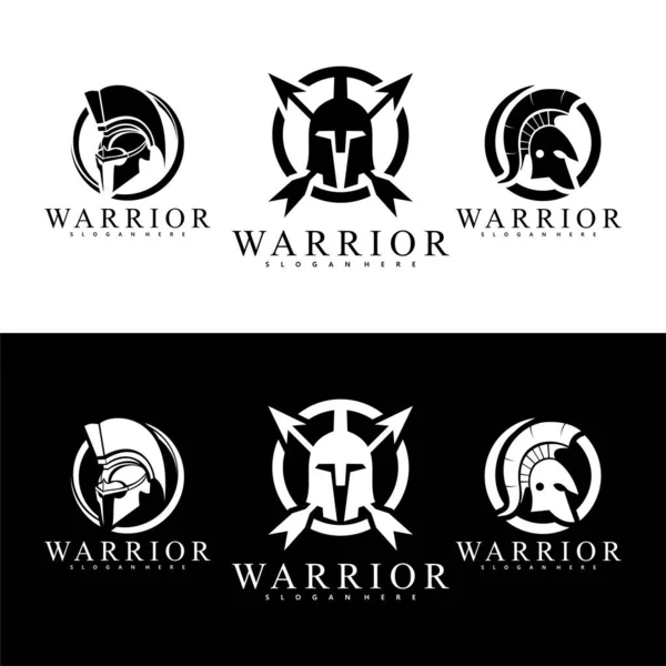 Spartan Head Mask Logo Design Icon Vector — Stockový vektor
