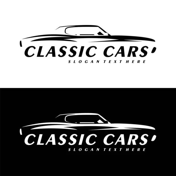 Carros Clássicos Logotipo Vetor Design — Vetor de Stock