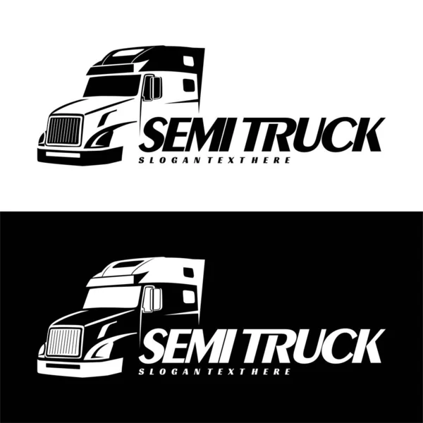 Vetor Conceito Logotipo Semi Caminhão —  Vetores de Stock