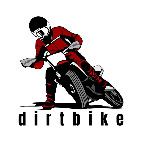 Seperti Dirtbike Logo Design Icon Vector - Stok Vektor