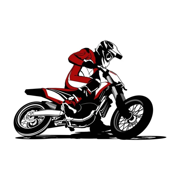 Frisse Motorbike Dirtbike Logo Design Icon Vector — Stockvector