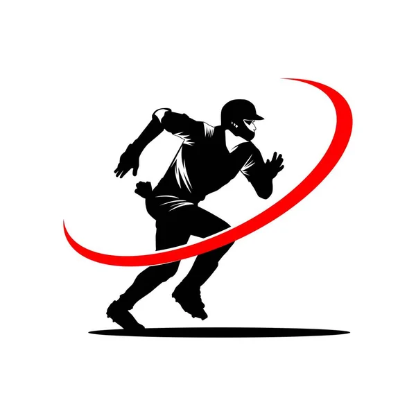Baseball Illustration Silhouette Icon Design Logo Vector — Stock Vector